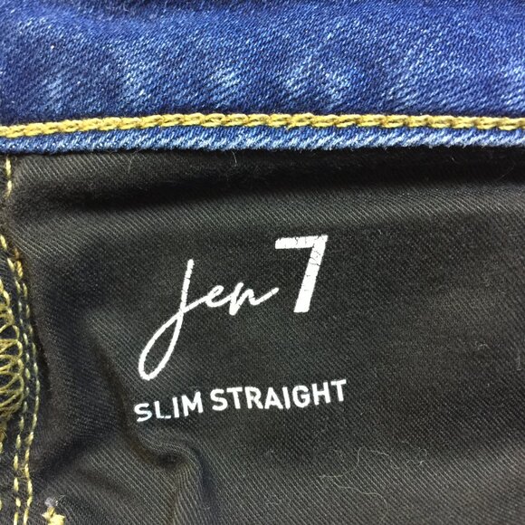 JEN 7 by 7 For All Mankind Jeans Sz 16 Womans Slim Straight High Rise Blue Denim - Picture 4 of 16